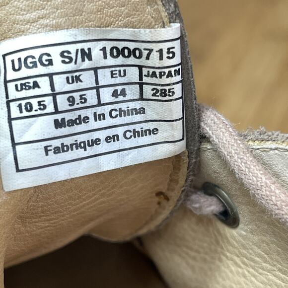 UGG Via Lungarno Tan Suede Moc Toe Ankle Chukka Boots Mens 10.5 Sheepskin Lined main image 8